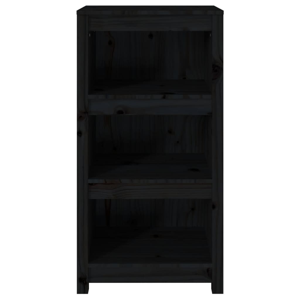 vidaXL Bibliotecă, negru, 50x35x97 cm, lemn masiv de pin