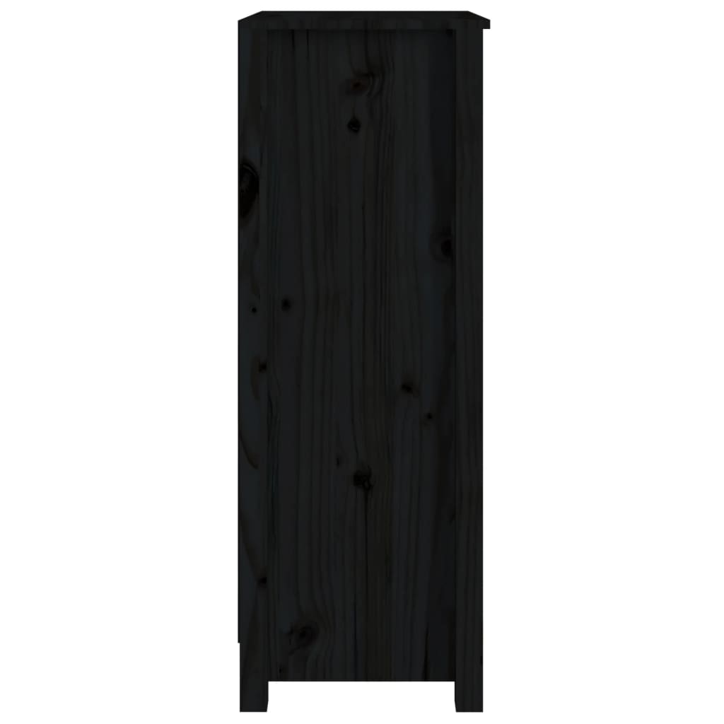 vidaXL Bibliotecă, negru, 50x35x97 cm, lemn masiv de pin