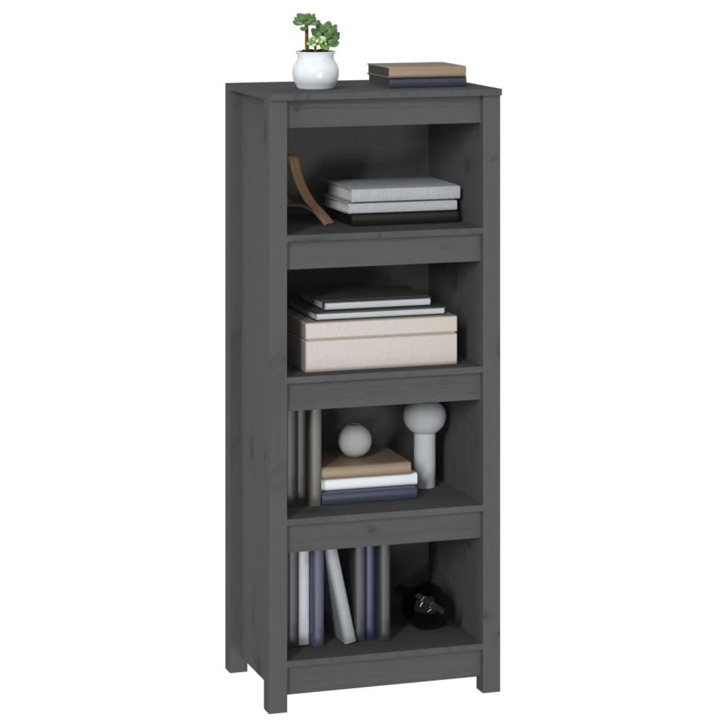 vidaXL Bibliotecă, gri, 50x35x125,5 cm, lemn masiv de pin vidaXL Bibliotecă, gri, 50x35x125,5 cm, lemn masiv de pin