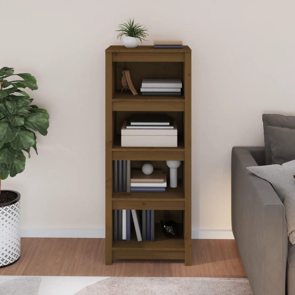 vidaXL Bibliotecă, maro miere, 50x35x125,5 cm, lemn masiv de pin
