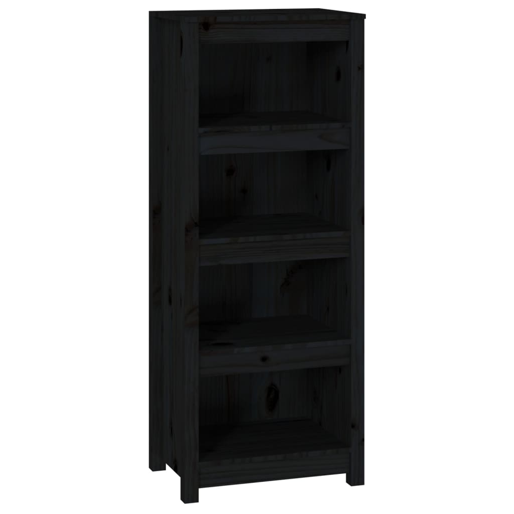 vidaXL Bibliotecă, negru, 50x35x125,5 cm, lemn masiv de pin vidaXL Bibliotecă, negru, 50x35x125,5 cm, lemn masiv de pin