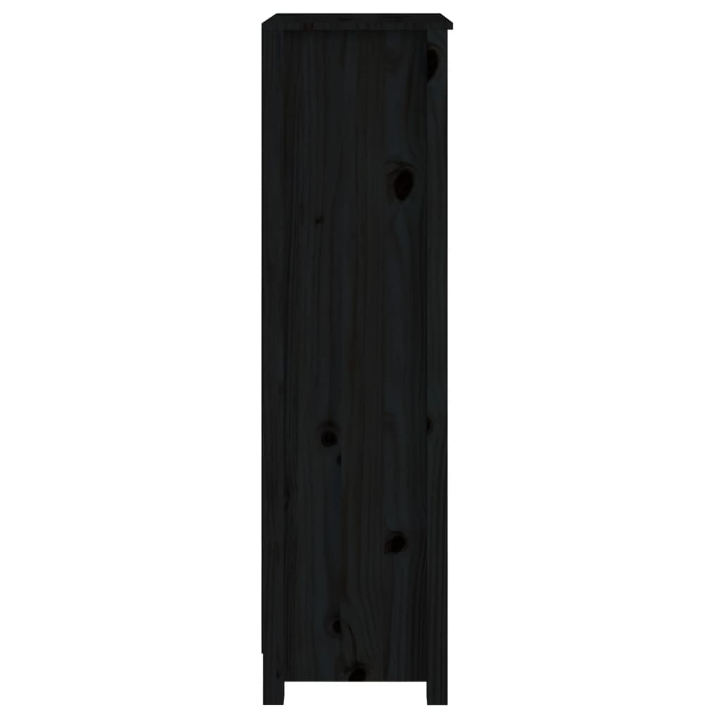 vidaXL Bibliotecă, negru, 50x35x125,5 cm, lemn masiv de pin vidaXL Bibliotecă, negru, 50x35x125,5 cm, lemn masiv de pin