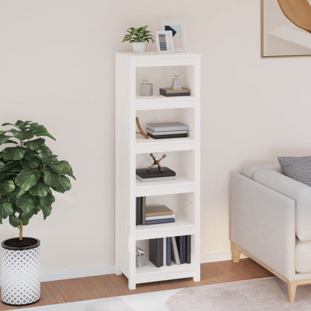 vidaXL Bibliotecă, alb, 50x35x154 cm, lemn masiv de pin vidaXL Bibliotecă, alb, 50x35x154 cm, lemn masiv de pin