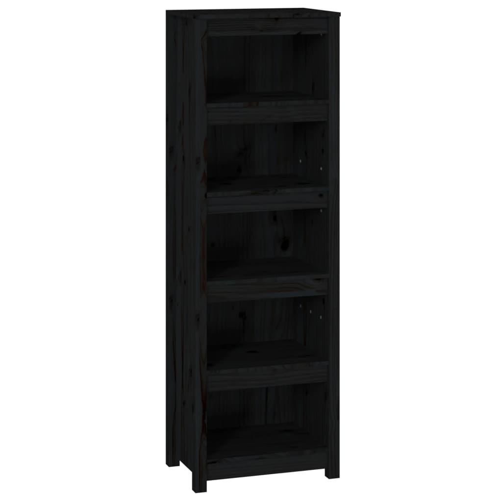 vidaXL Bibliotecă, negru, 50x35x154 cm, lemn masiv de pin vidaXL Bibliotecă, negru, 50x35x154 cm, lemn masiv de pin