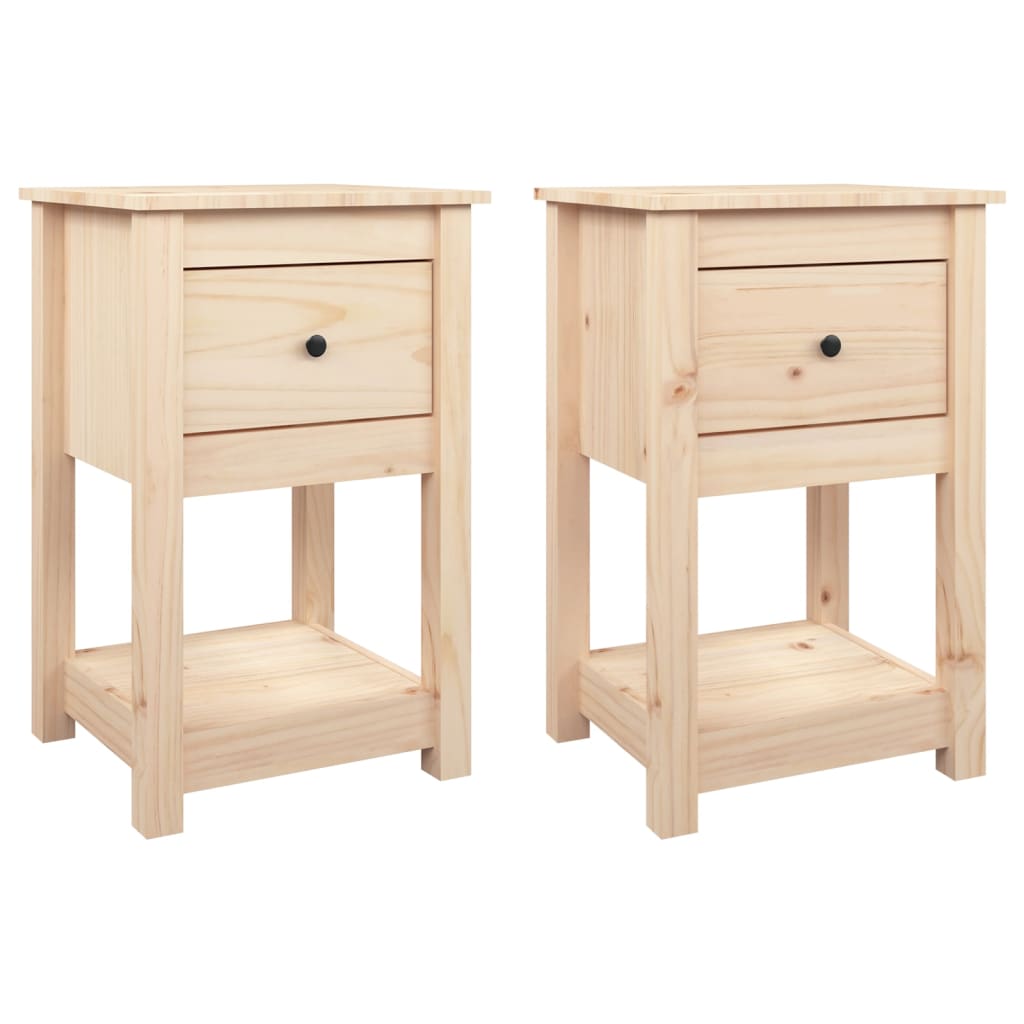 vidaXL Noptiere, 2 buc., 40x35x61,5 cm, lemn masiv de pin vidaXL Noptiere, 2 buc., 40x35x61,5 cm, lemn masiv de pin