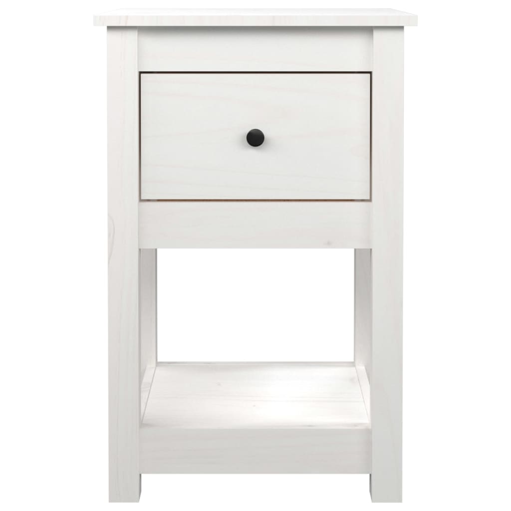 vidaXL Noptiere, 2 buc., alb, 40x35x61,5 cm, lemn masiv de pin vidaXL Noptiere, 2 buc., alb, 40x35x61,5 cm, lemn masiv de pin