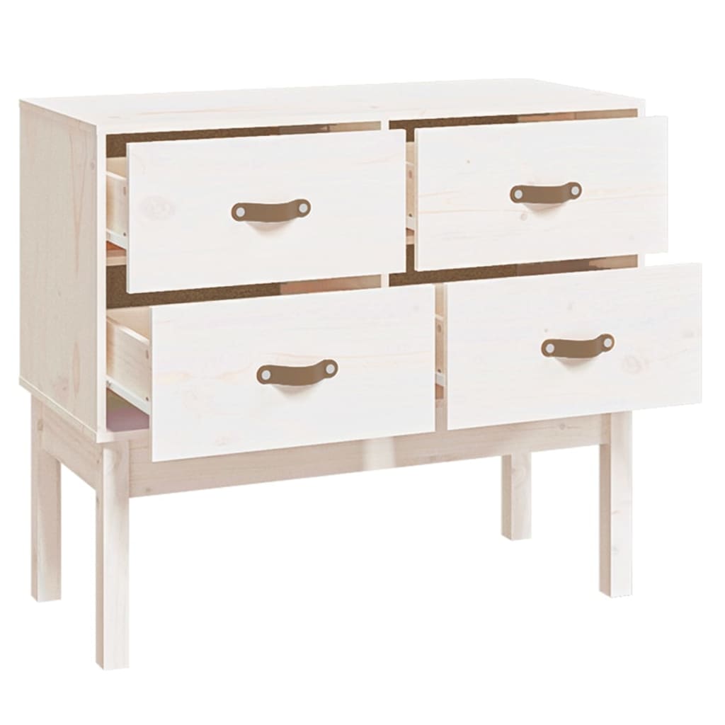 vidaXL Dulap consolă, Alb, 90x40x78 cm, lemn masiv de pin vidaXL Dulap consolă, Alb, 90x40x78 cm, lemn masiv de pin