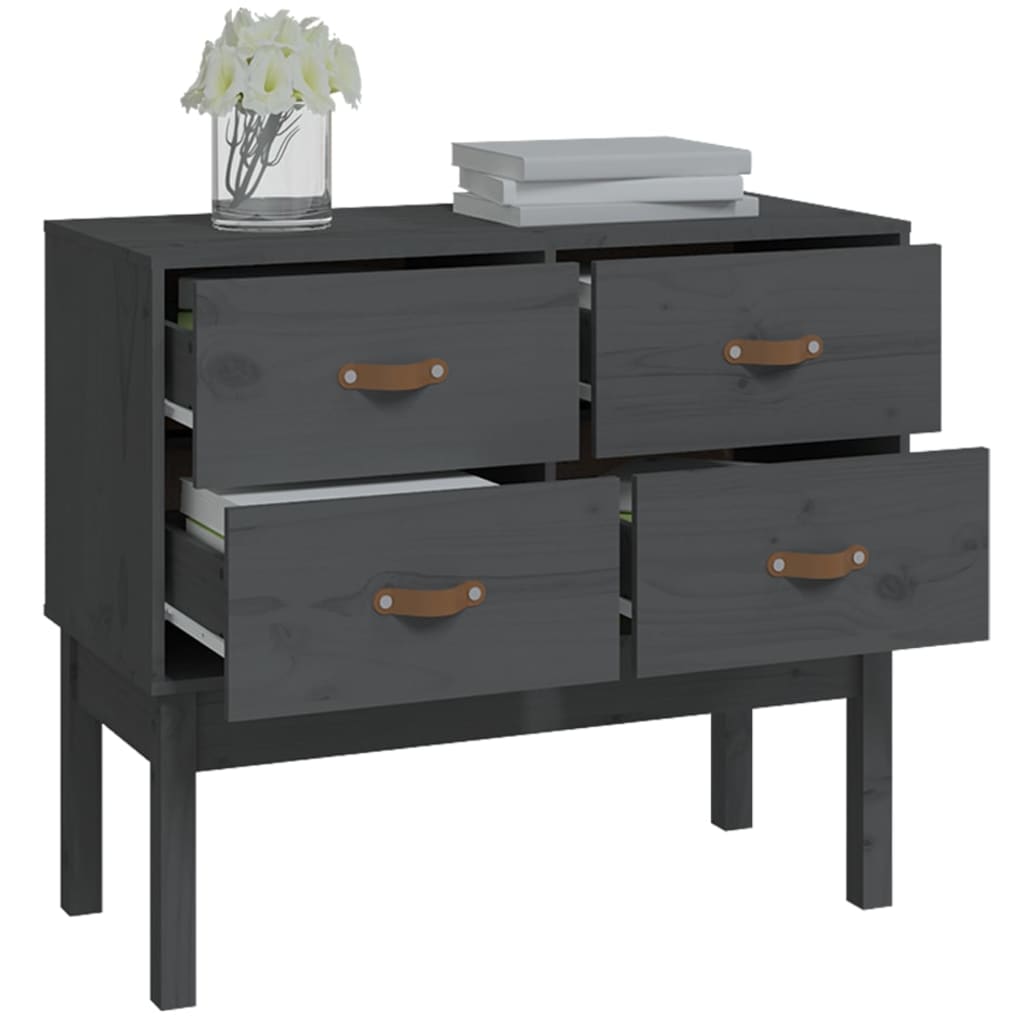 vidaXL Dulap consolă, gri, 90x40x78 cm, lemn masiv de pin vidaXL Dulap consolă, gri, 90x40x78 cm, lemn masiv de pin