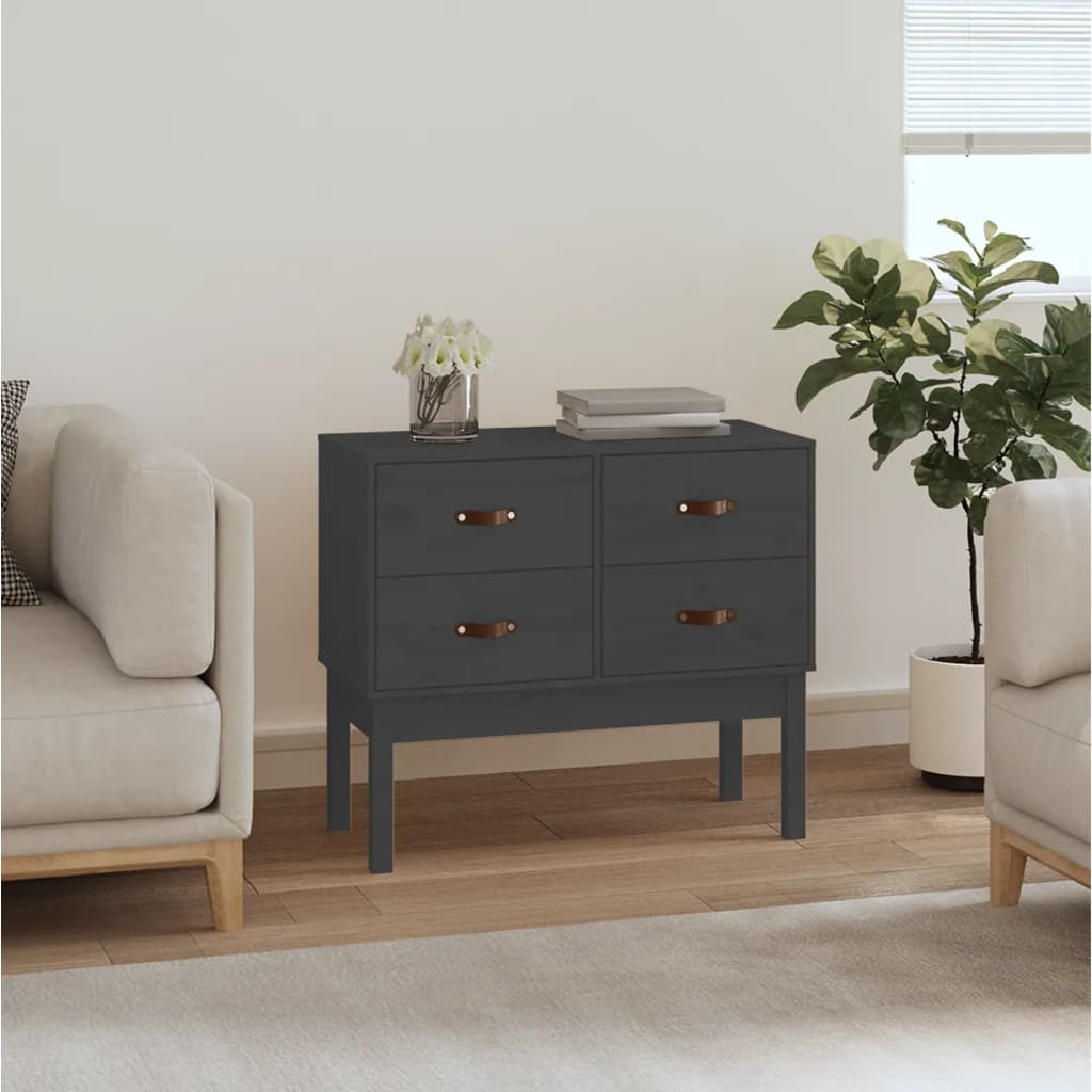 vidaXL Dulap consolă, gri, 90x40x78 cm, lemn masiv de pin vidaXL Dulap consolă, gri, 90x40x78 cm, lemn masiv de pin