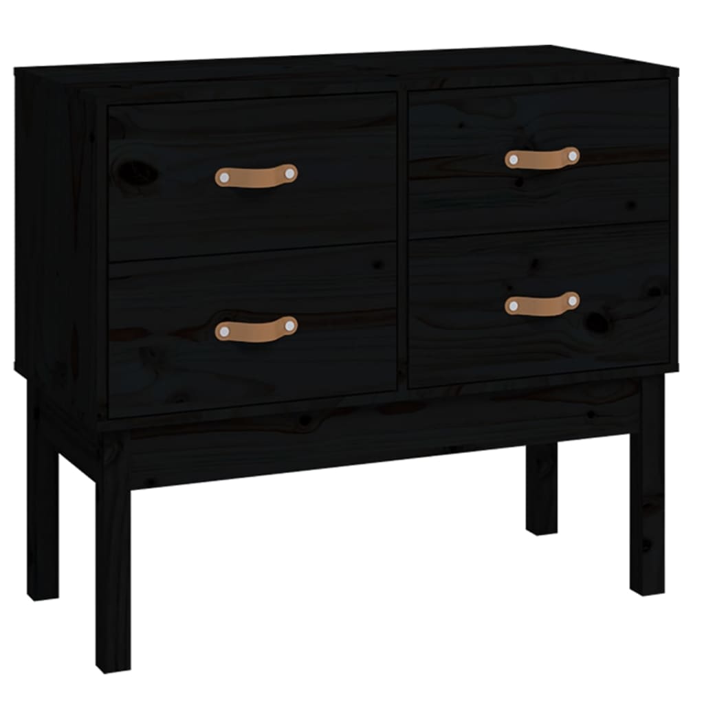 vidaXL Dulap consolă, Negru, 90x40x78 cm, lemn masiv de pin vidaXL Dulap consolă, Negru, 90x40x78 cm, lemn masiv de pin