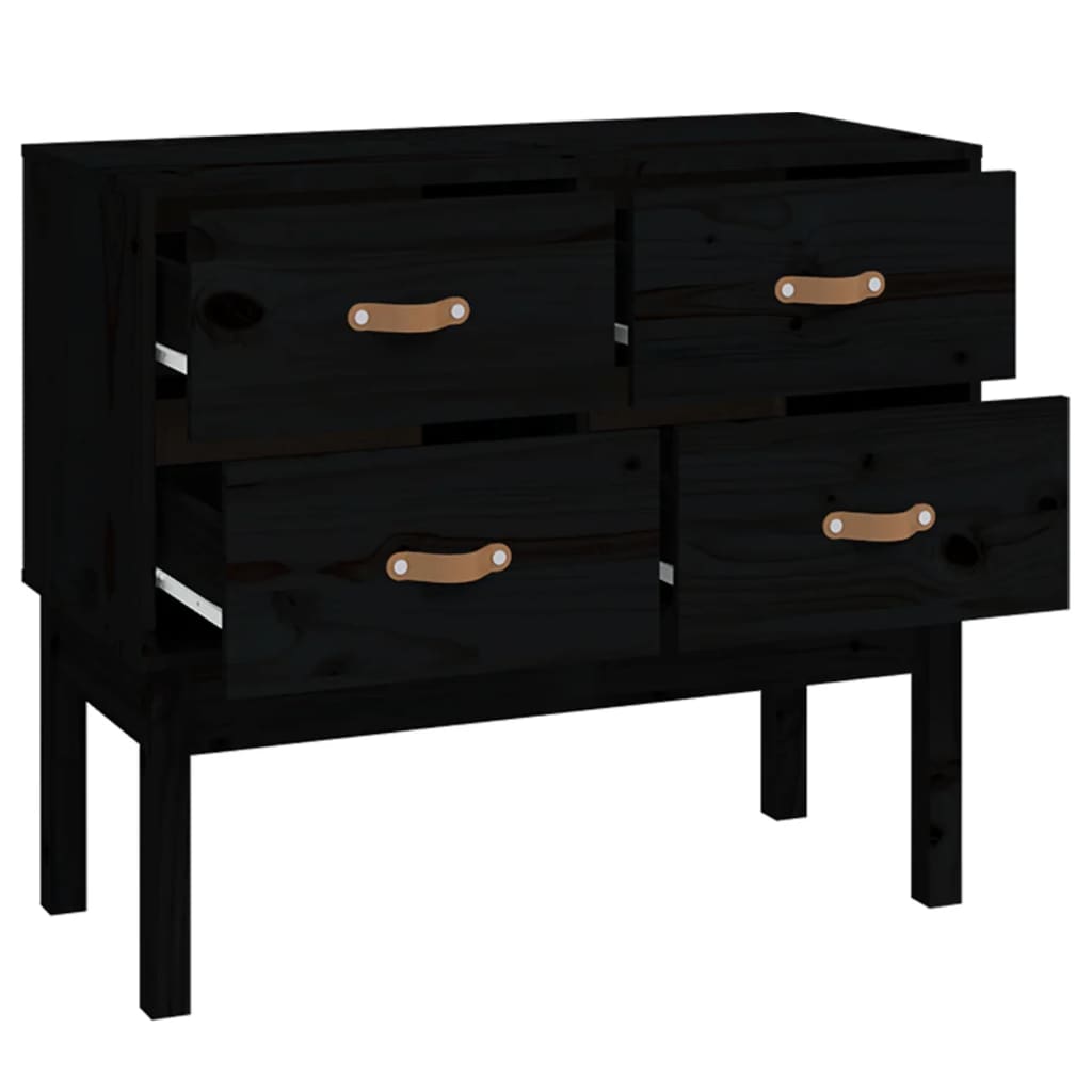 vidaXL Dulap consolă, Negru, 90x40x78 cm, lemn masiv de pin vidaXL Dulap consolă, Negru, 90x40x78 cm, lemn masiv de pin