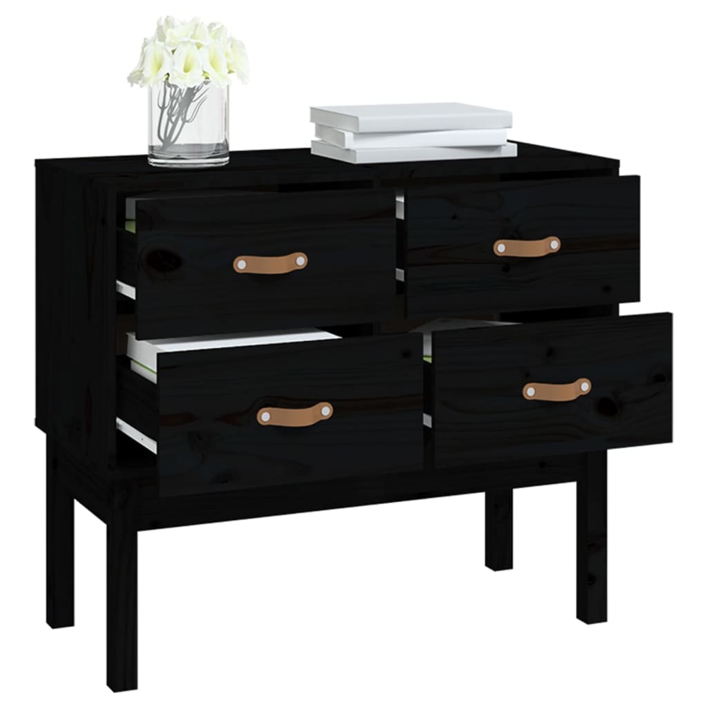 vidaXL Dulap consolă, Negru, 90x40x78 cm, lemn masiv de pin vidaXL Dulap consolă, Negru, 90x40x78 cm, lemn masiv de pin