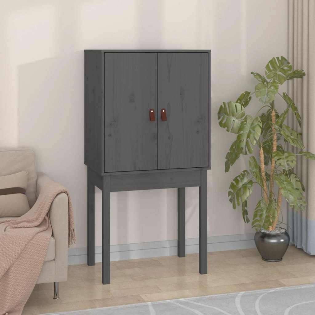 vidaXL Dulap înalt, gri, 60x40x120 cm, lemn masiv de pin vidaXL Dulap înalt, gri, 60x40x120 cm, lemn masiv de pin