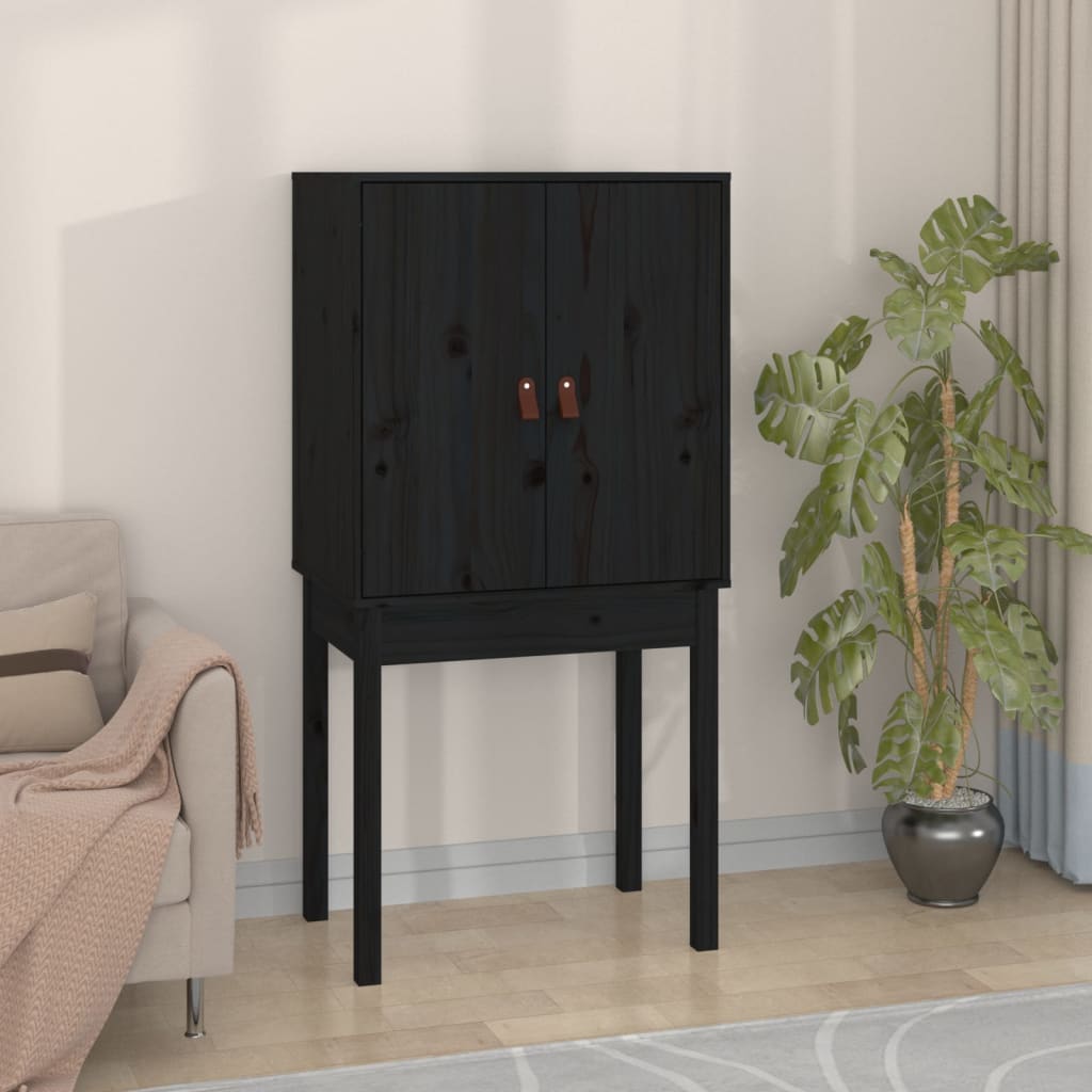vidaXL Dulap înalt, negru, 60x40x120 cm, lemn masiv de pin
