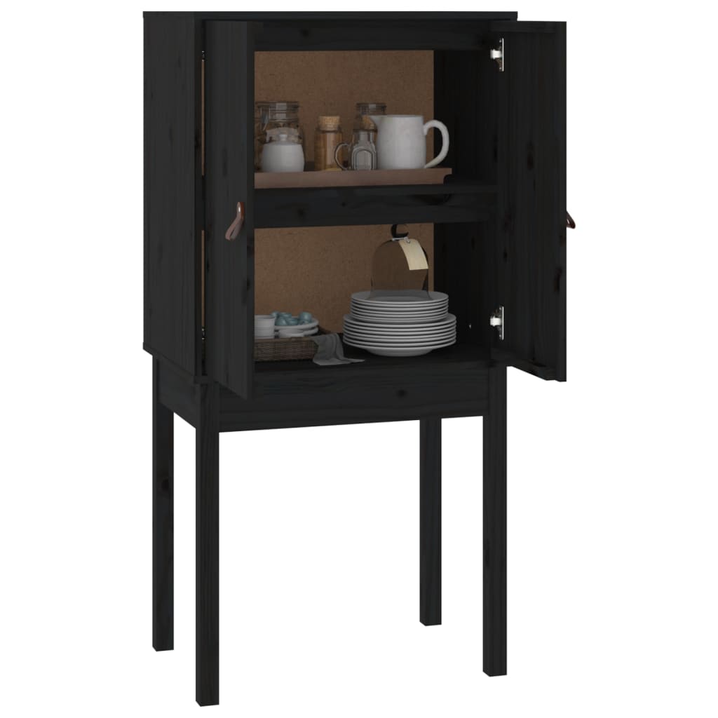 vidaXL Dulap înalt, negru, 60x40x120 cm, lemn masiv de pin