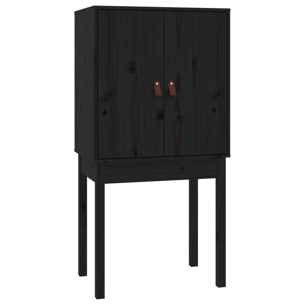 vidaXL Dulap înalt, negru, 60x40x120 cm, lemn masiv de pin