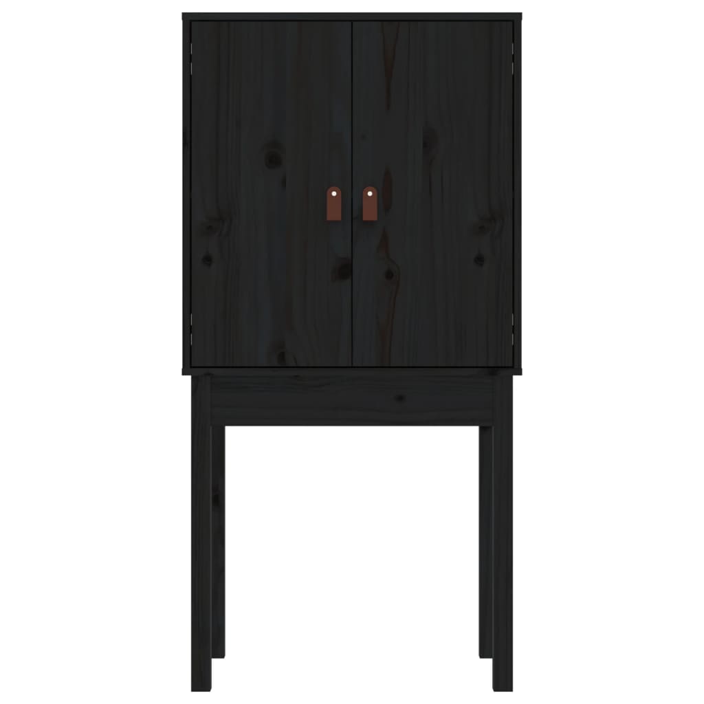 vidaXL Dulap înalt, negru, 60x40x120 cm, lemn masiv de pin