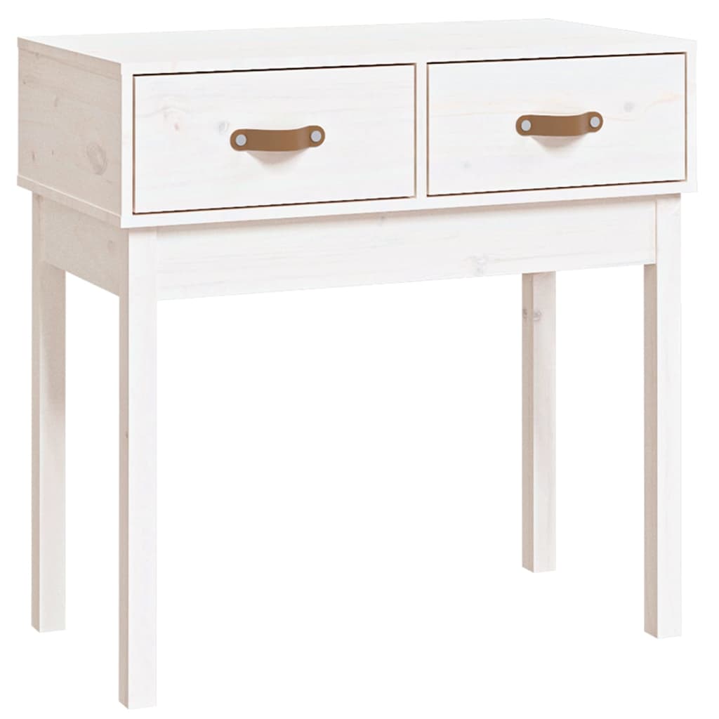 vidaXL Masă consolă, alb, 76,5x40x75 cm, lemn masiv de pin vidaXL Masă consolă, alb, 76,5x40x75 cm, lemn masiv de pin