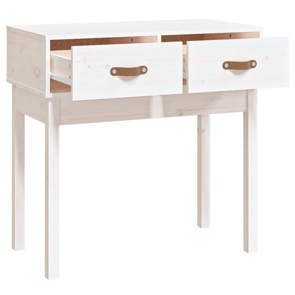 vidaXL Masă consolă, alb, 76,5x40x75 cm, lemn masiv de pin vidaXL Masă consolă, alb, 76,5x40x75 cm, lemn masiv de pin