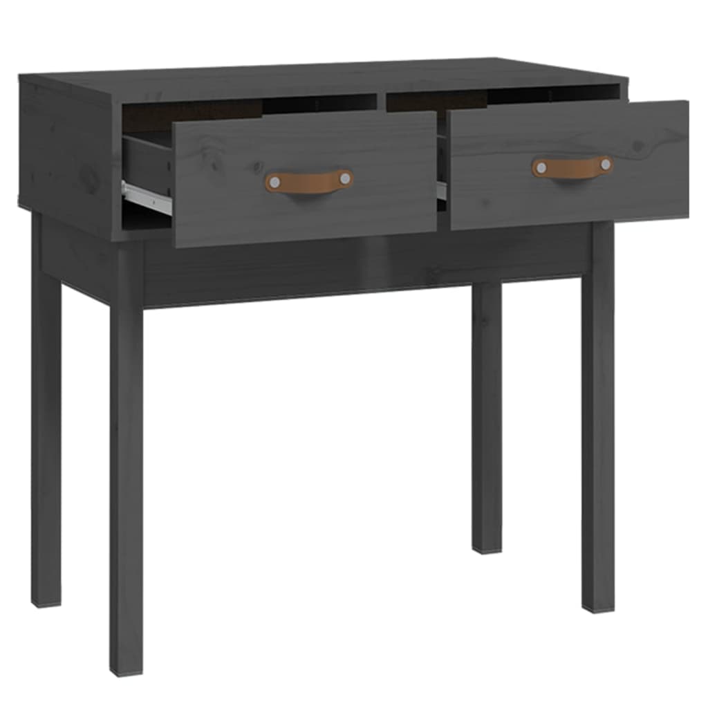 vidaXL Masă consolă, gri, 76,5x40x75 cm, lemn masiv de pin
