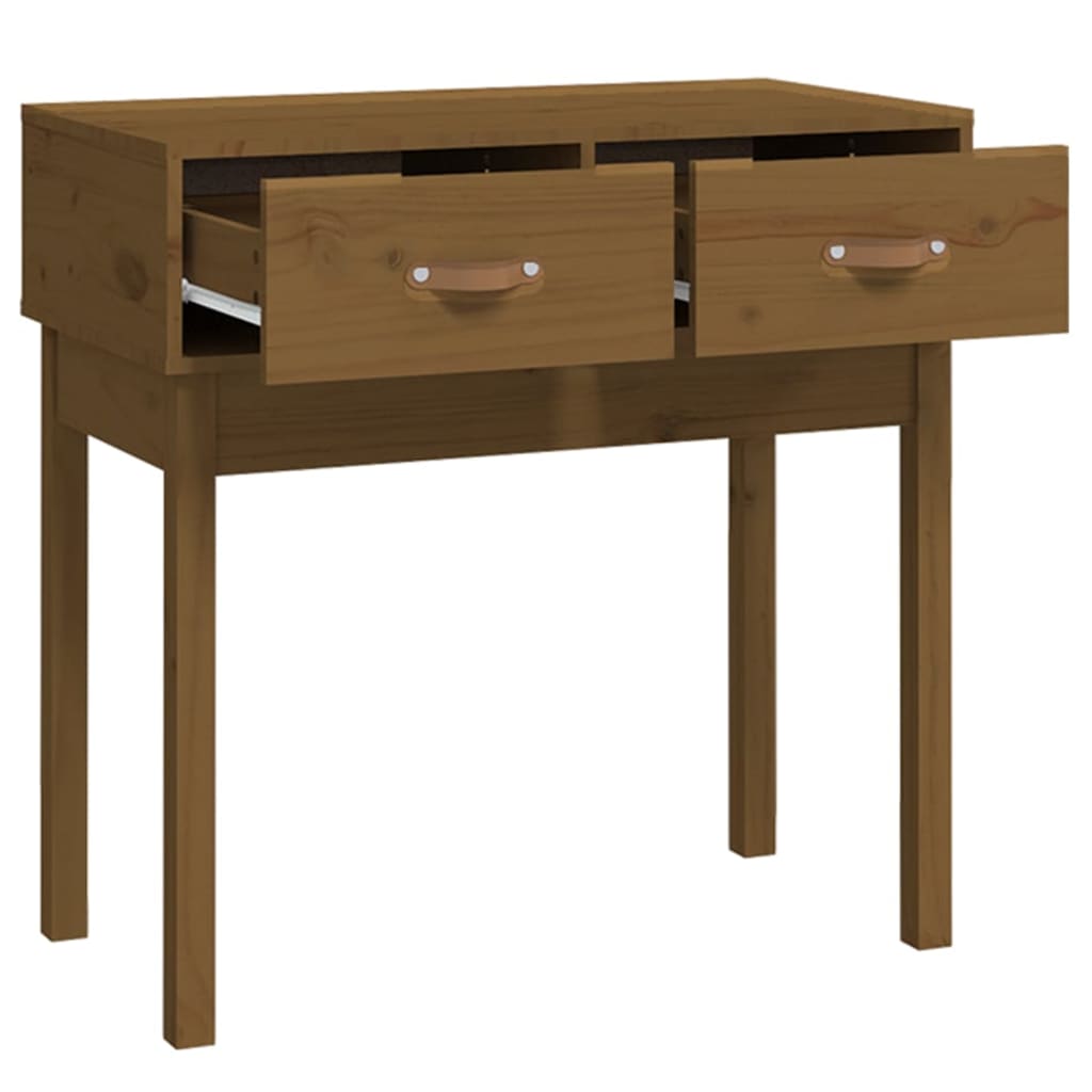 vidaXL Masă consolă, maro miere, 76,5x40x75 cm, lemn masiv de pin