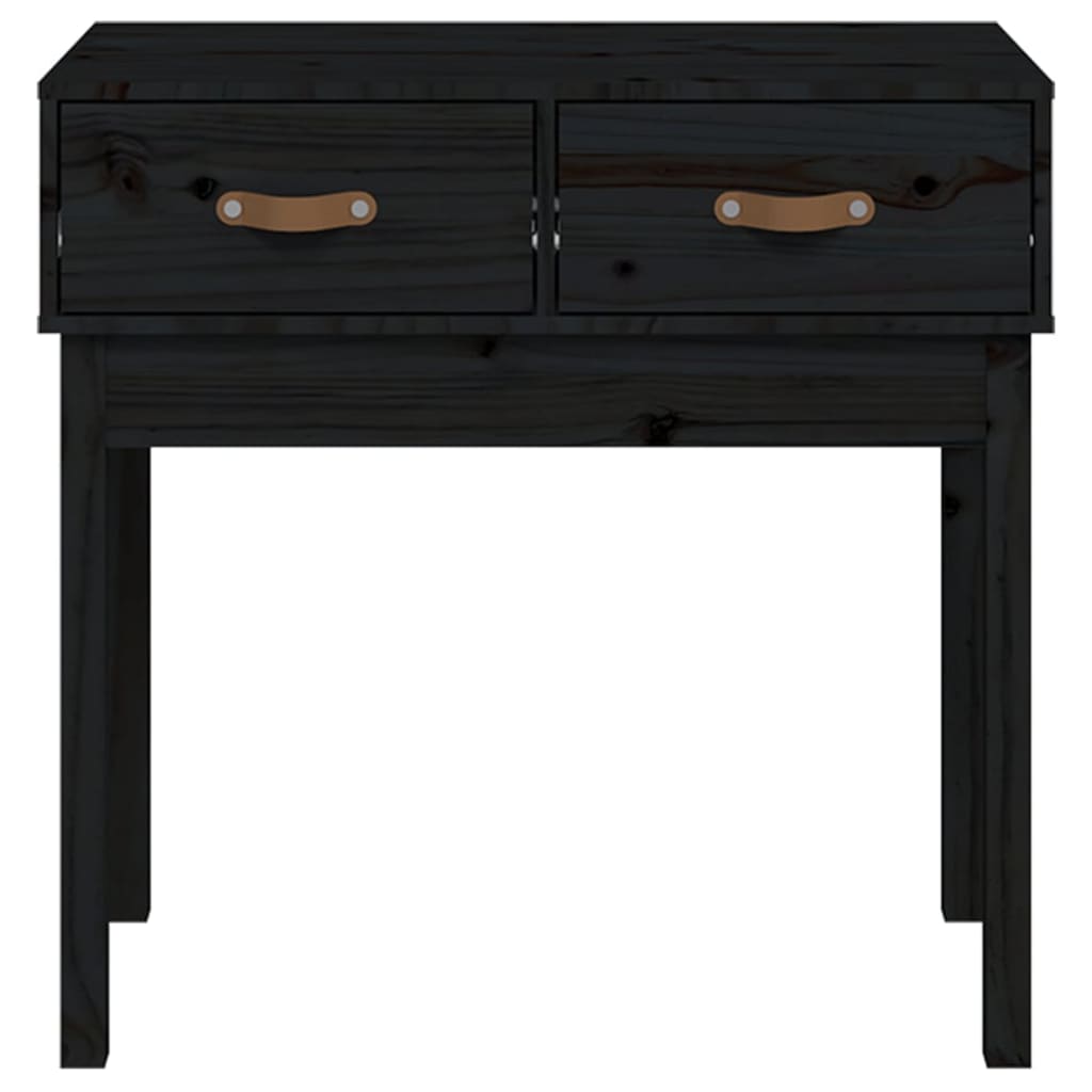 vidaXL Masă consolă, negru, 76,5x40x75 cm, lemn masiv de pin