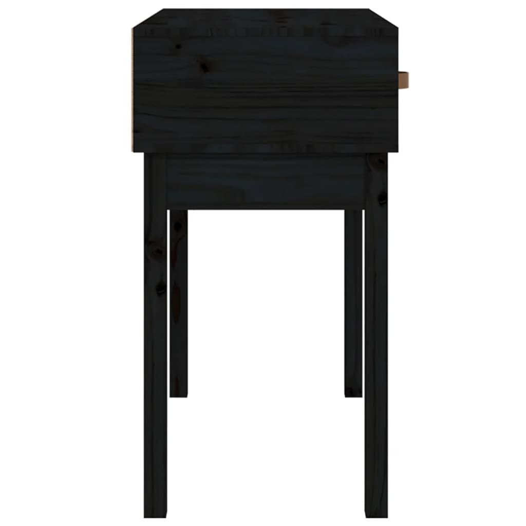 vidaXL Masă consolă, negru, 76,5x40x75 cm, lemn masiv de pin
