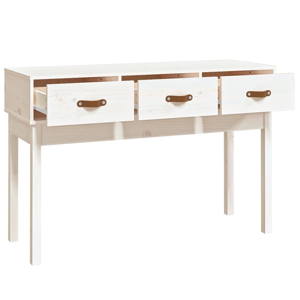 vidaXL Masă consolă, alb, 114x40x75 cm, lemn masiv de pin vidaXL Masă consolă, alb, 114x40x75 cm, lemn masiv de pin