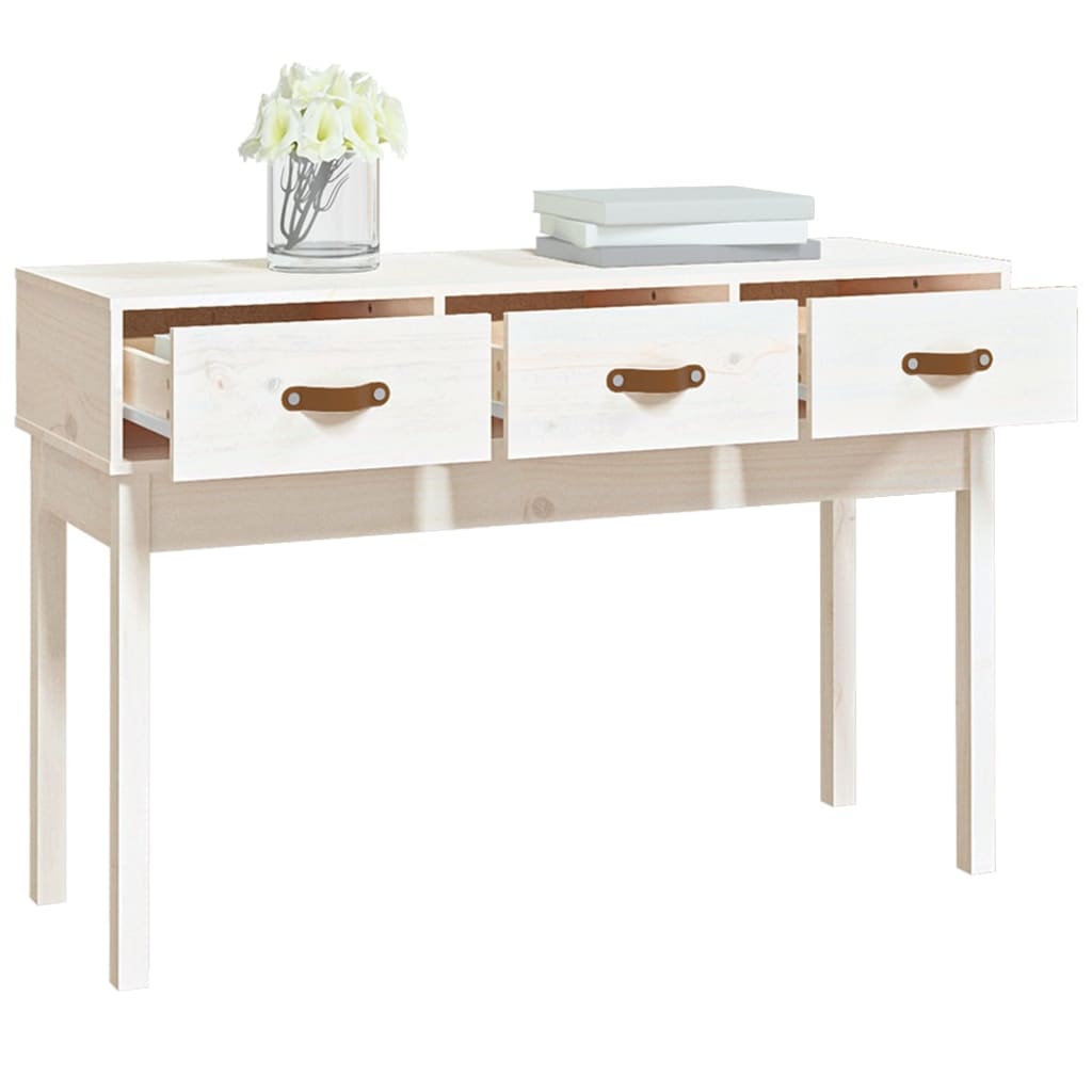 vidaXL Masă consolă, alb, 114x40x75 cm, lemn masiv de pin vidaXL Masă consolă, alb, 114x40x75 cm, lemn masiv de pin