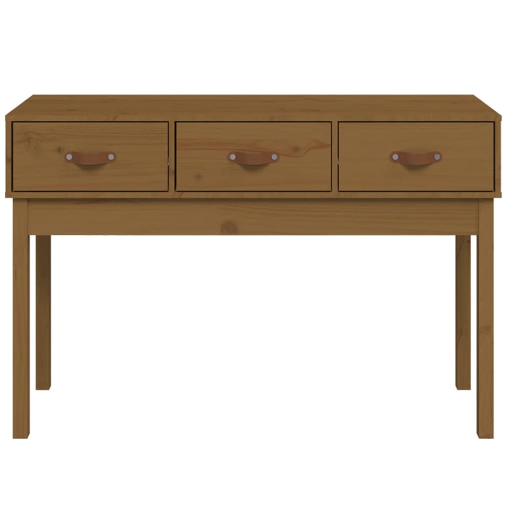 vidaXL Masă consolă, maro miere, 114x40x75 cm, lemn masiv de pin
