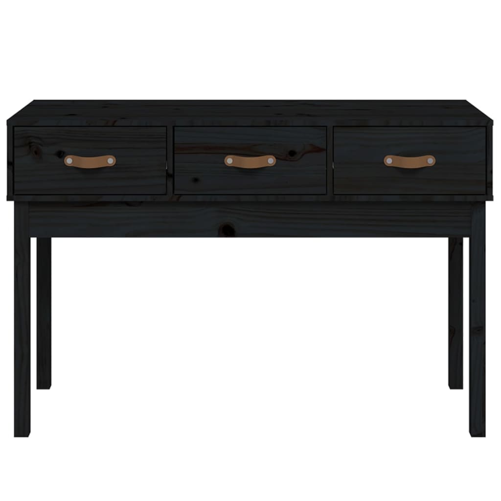 vidaXL Masă consolă, negru, 114x40x75 cm, lemn masiv de pin