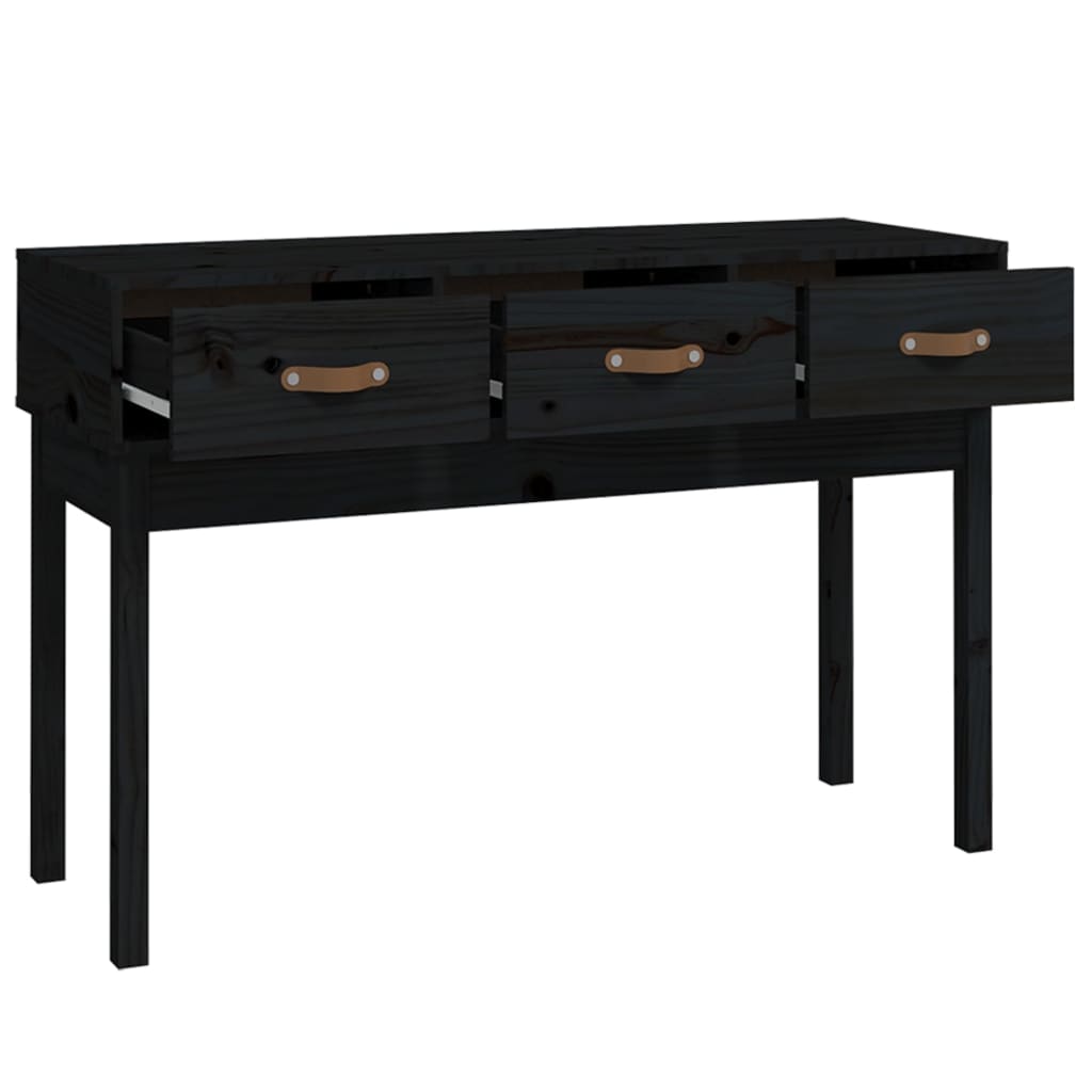 vidaXL Masă consolă, negru, 114x40x75 cm, lemn masiv de pin
