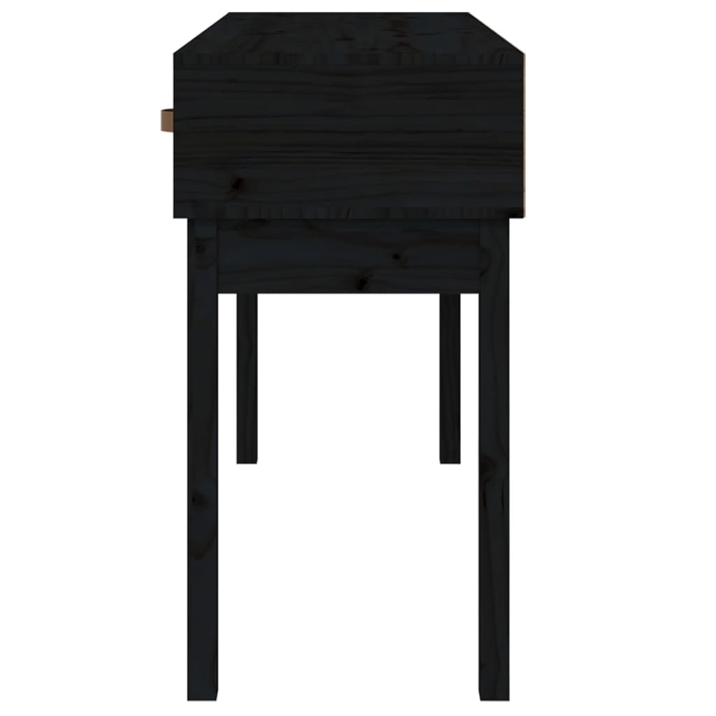 vidaXL Masă consolă, negru, 114x40x75 cm, lemn masiv de pin