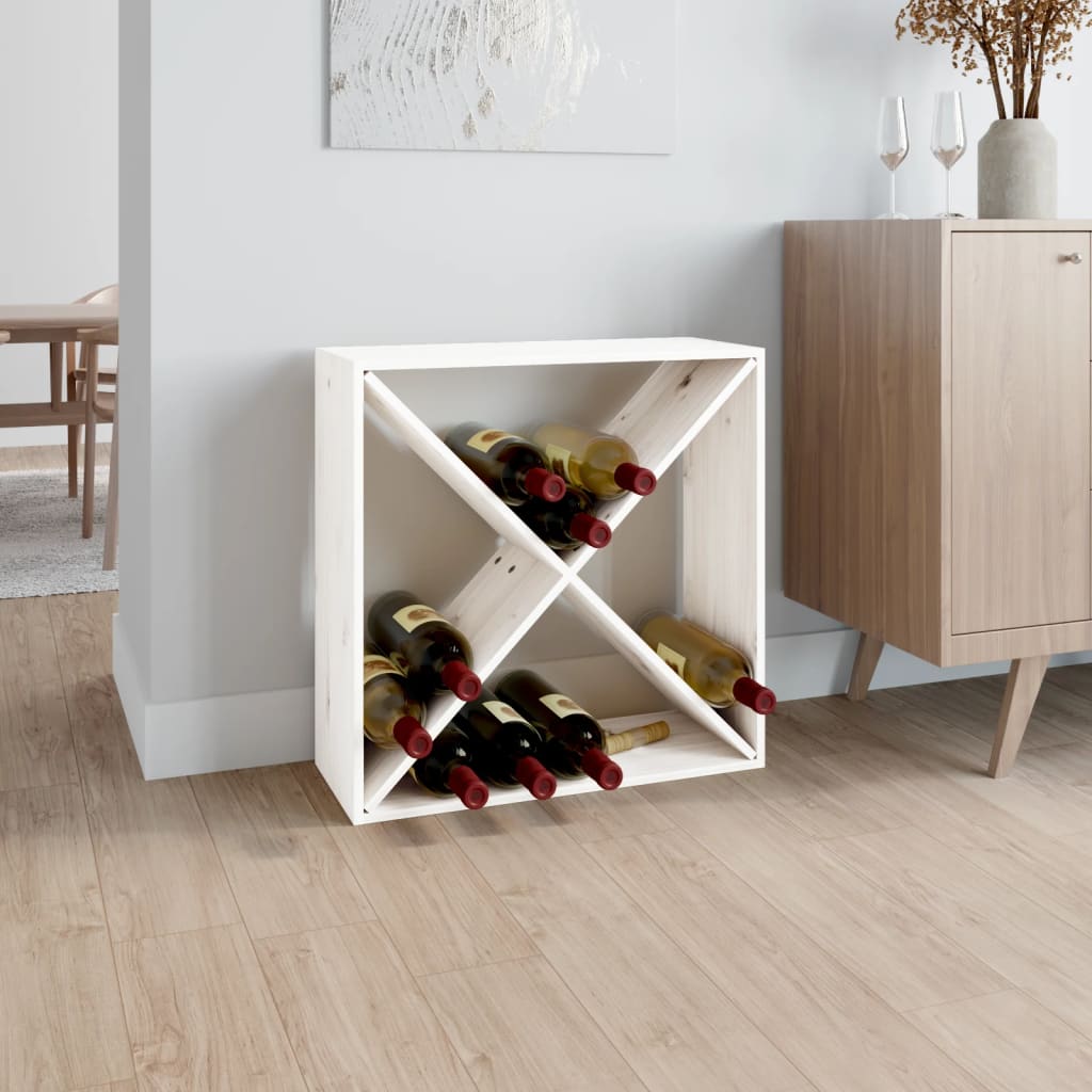 vidaXL Dulap de vinuri, alb, 62x25x62 cm, lemn masiv de pin vidaXL Dulap de vinuri, alb, 62x25x62 cm, lemn masiv de pin