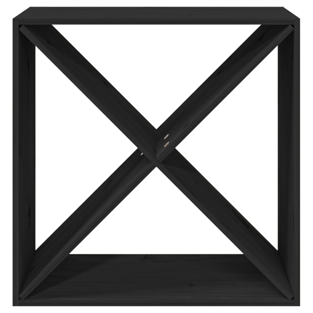 vidaXL Dulap de vinuri, negru, 62x25x62 cm, lemn masiv de pin