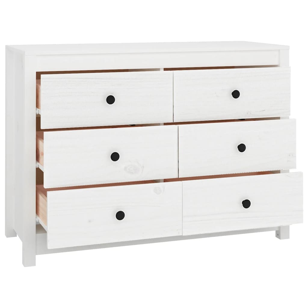 vidaXL Dulap lateral, alb, 100x40x72 cm, lemn masiv de pin