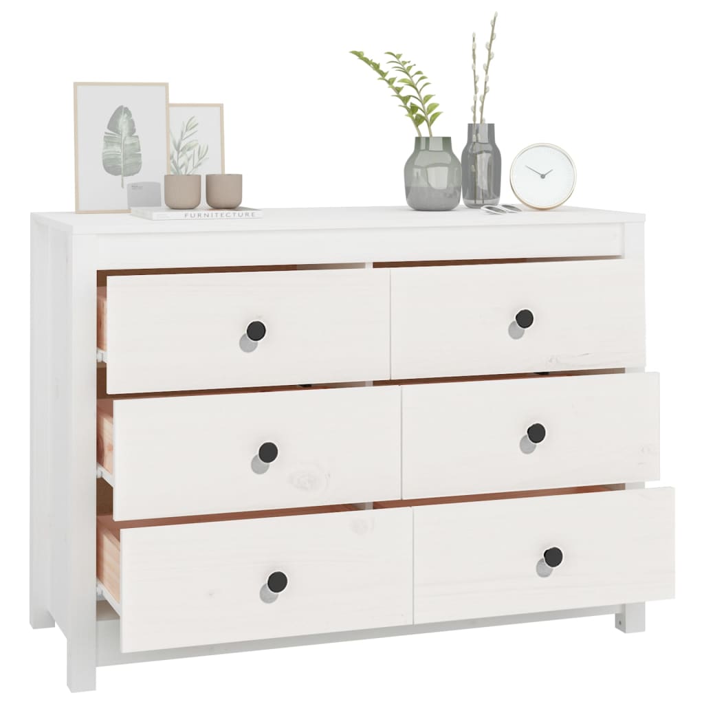 vidaXL Dulap lateral, alb, 100x40x72 cm, lemn masiv de pin