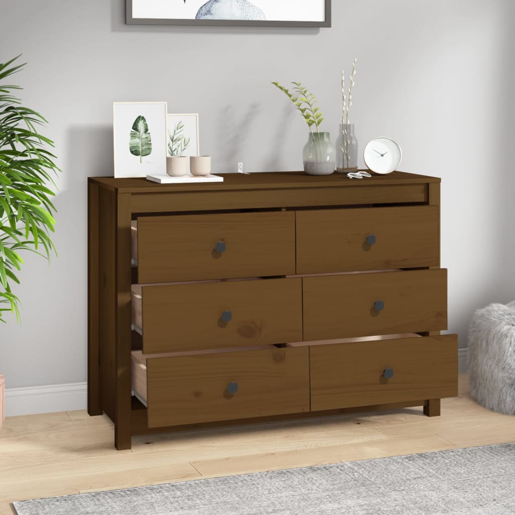 vidaXL Dulap lateral, maro miere, 100x40x72 cm, lemn masiv de pin