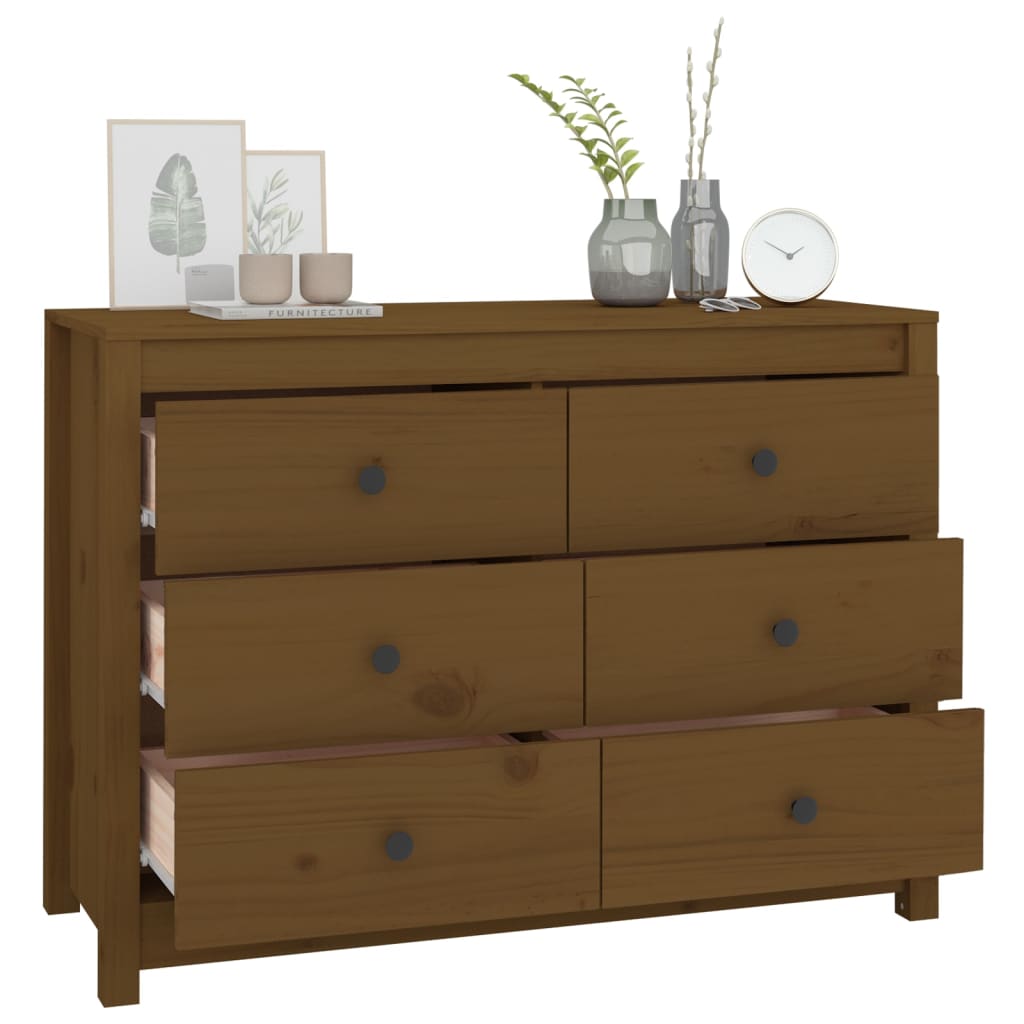 vidaXL Dulap lateral, maro miere, 100x40x72 cm, lemn masiv de pin