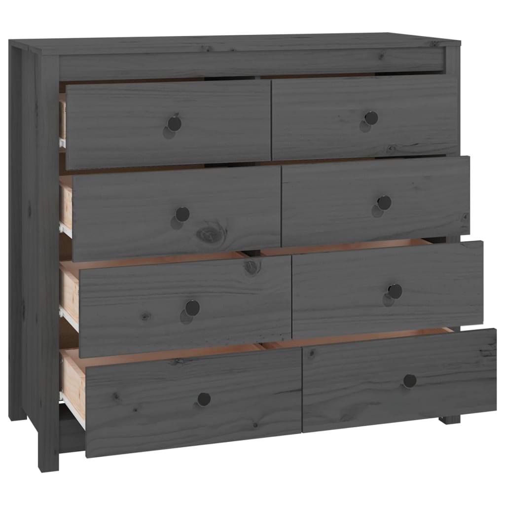 vidaXL Dulap lateral, gri, 100x40x90 cm, lemn masiv de pin