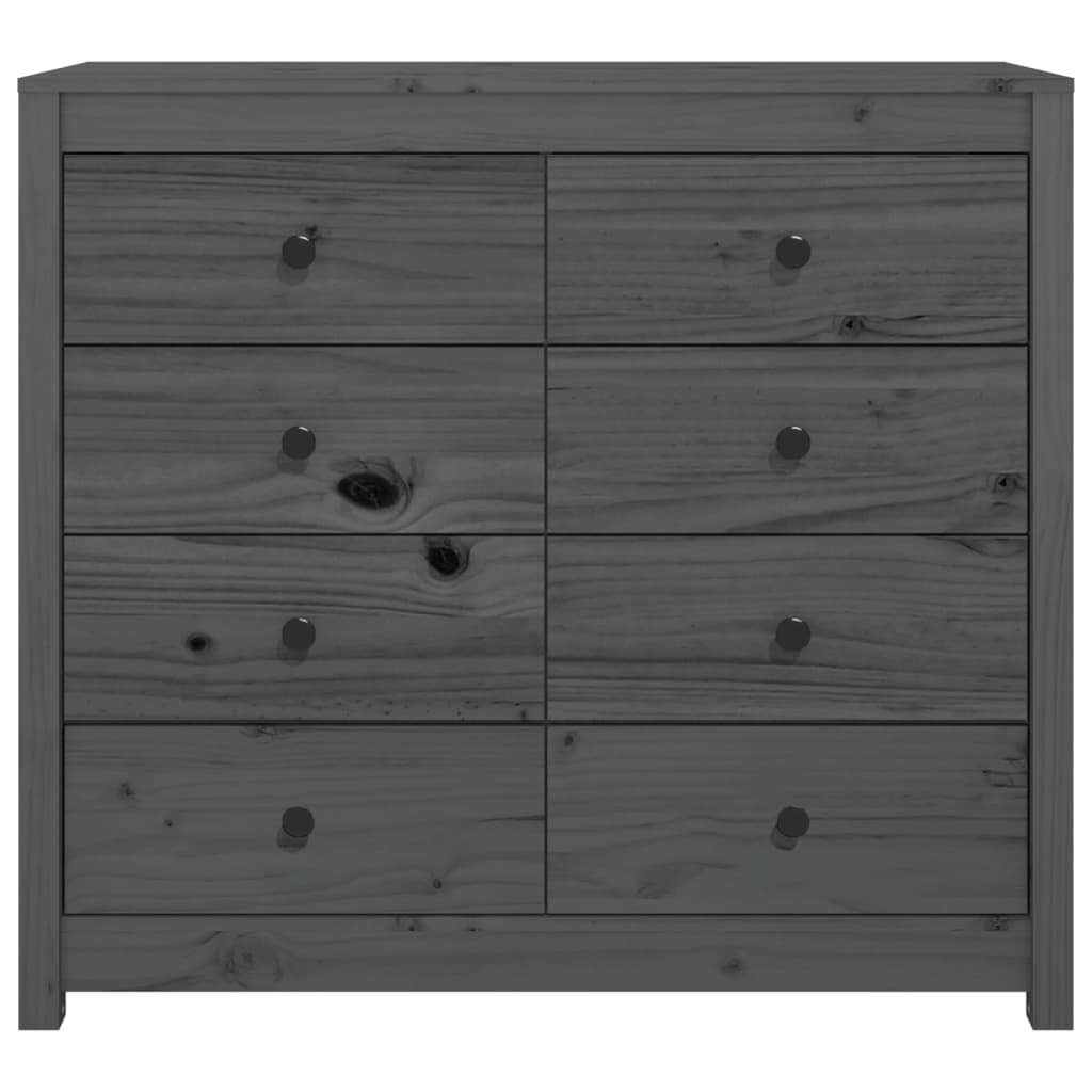 vidaXL Dulap lateral, gri, 100x40x90 cm, lemn masiv de pin