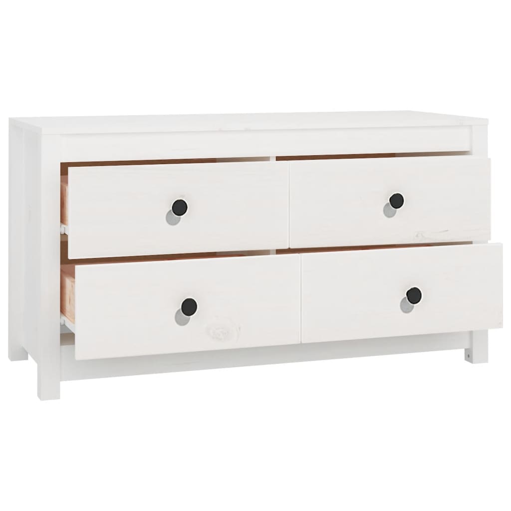 vidaXL Dulap lateral, alb, 100x40x54 cm, lemn masiv de pin
