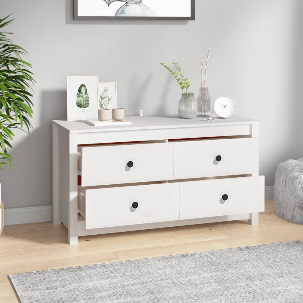 vidaXL Dulap lateral, alb, 100x40x54 cm, lemn masiv de pin