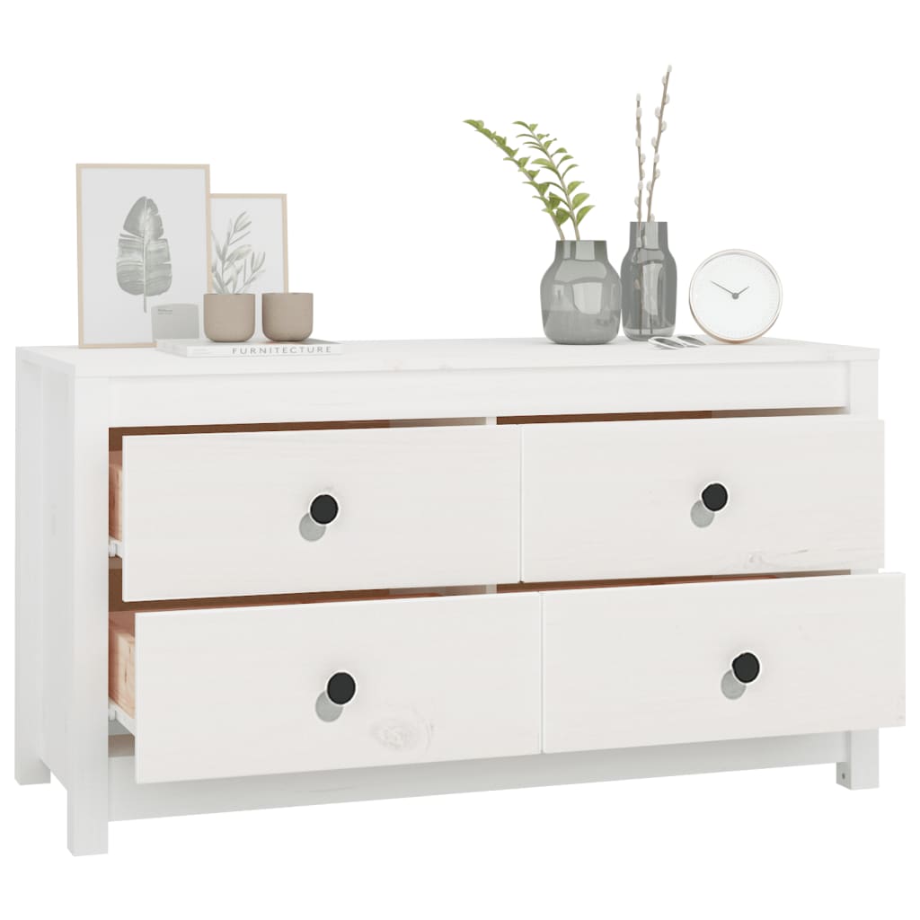vidaXL Dulap lateral, alb, 100x40x54 cm, lemn masiv de pin
