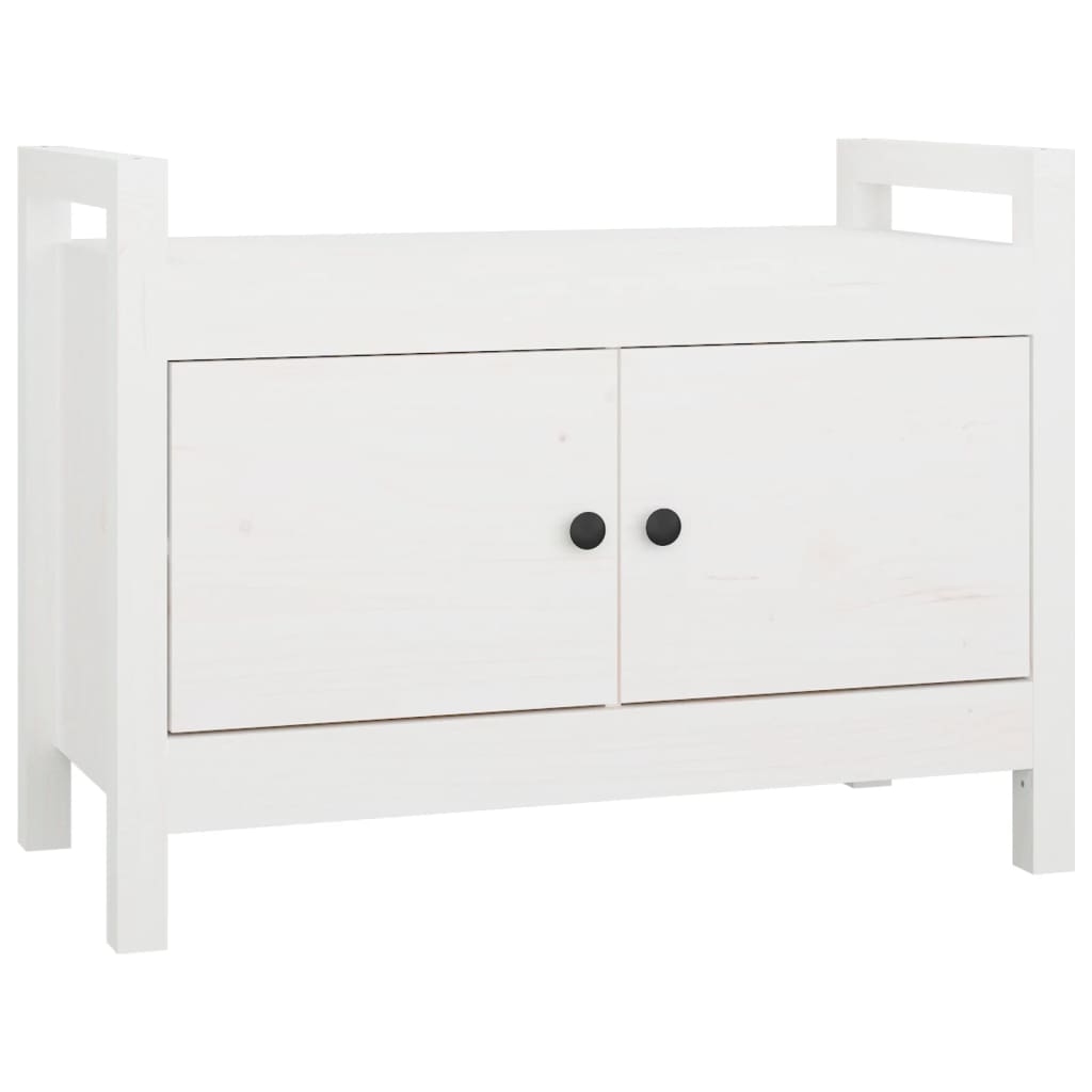 vidaXL Bancă de hol, alb, 80x40x60 cm, lemn masiv pin