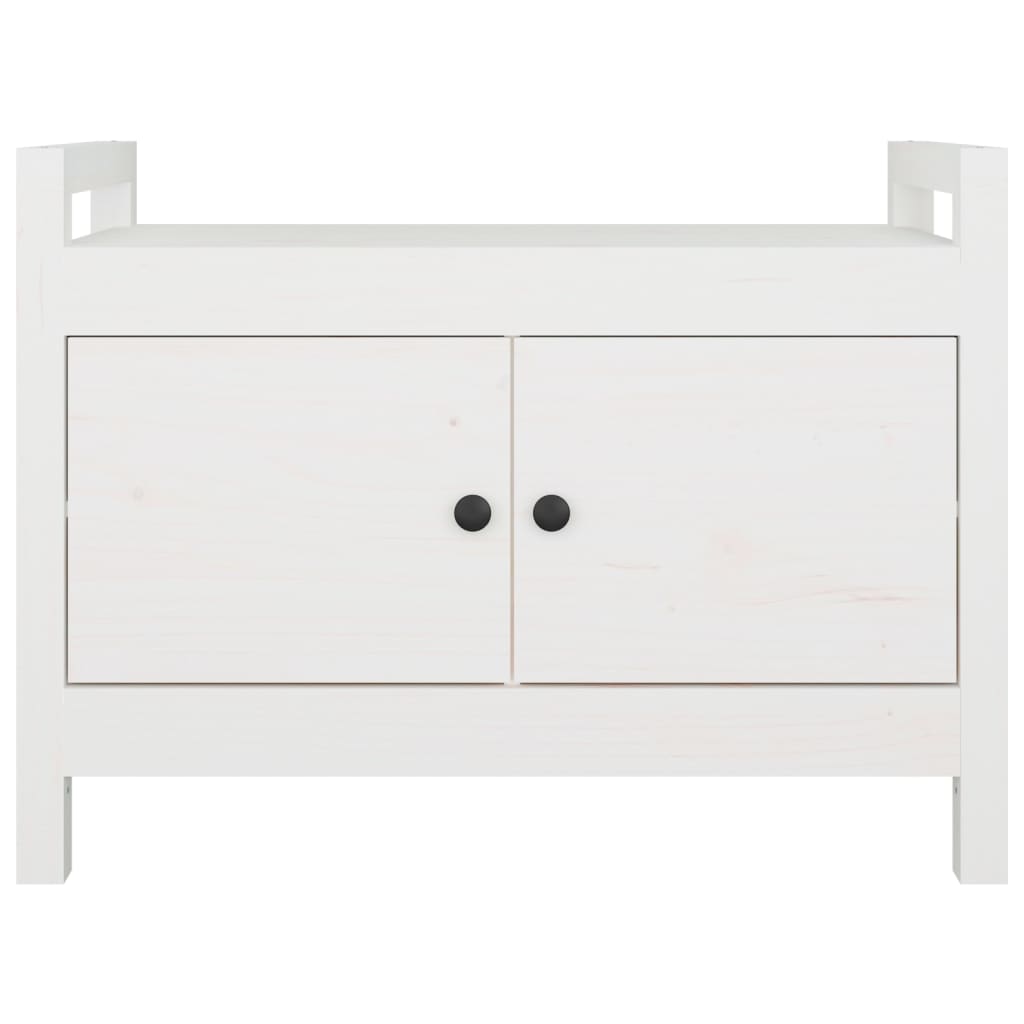 vidaXL Bancă de hol, alb, 80x40x60 cm, lemn masiv pin