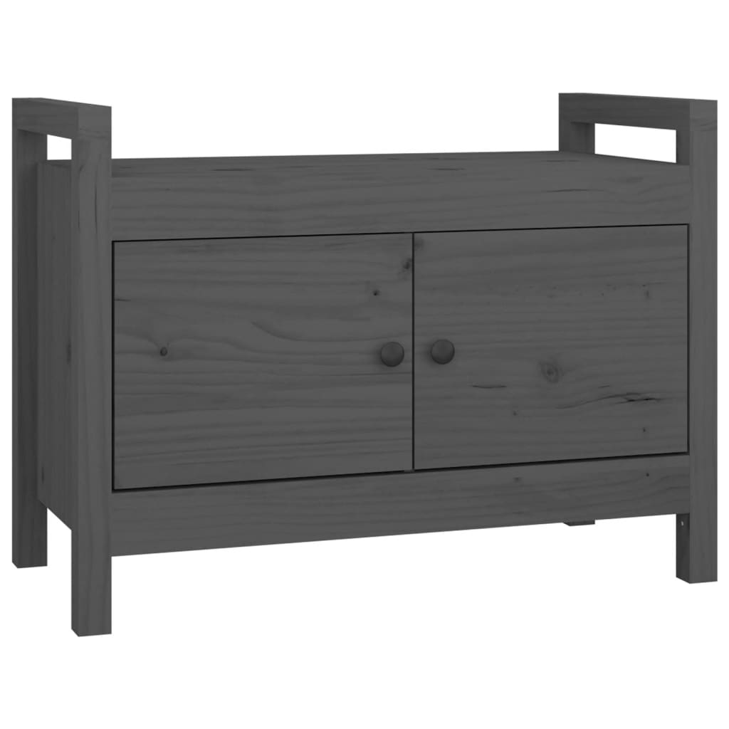vidaXL Bancă de hol, gri, 80x40x60 cm, lemn masiv pin