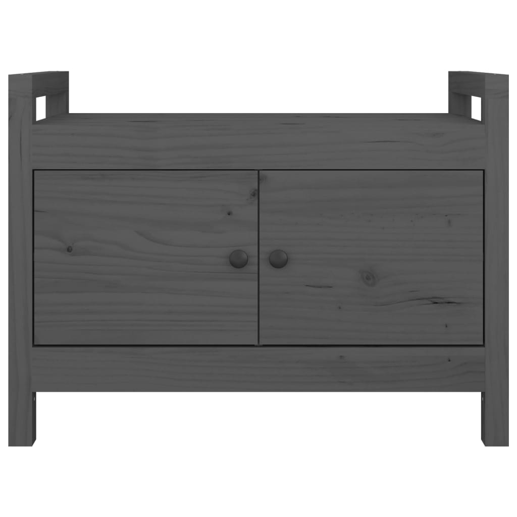vidaXL Bancă de hol, gri, 80x40x60 cm, lemn masiv pin
