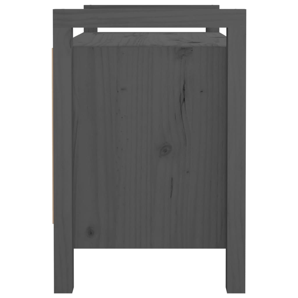 vidaXL Bancă de hol, gri, 80x40x60 cm, lemn masiv pin