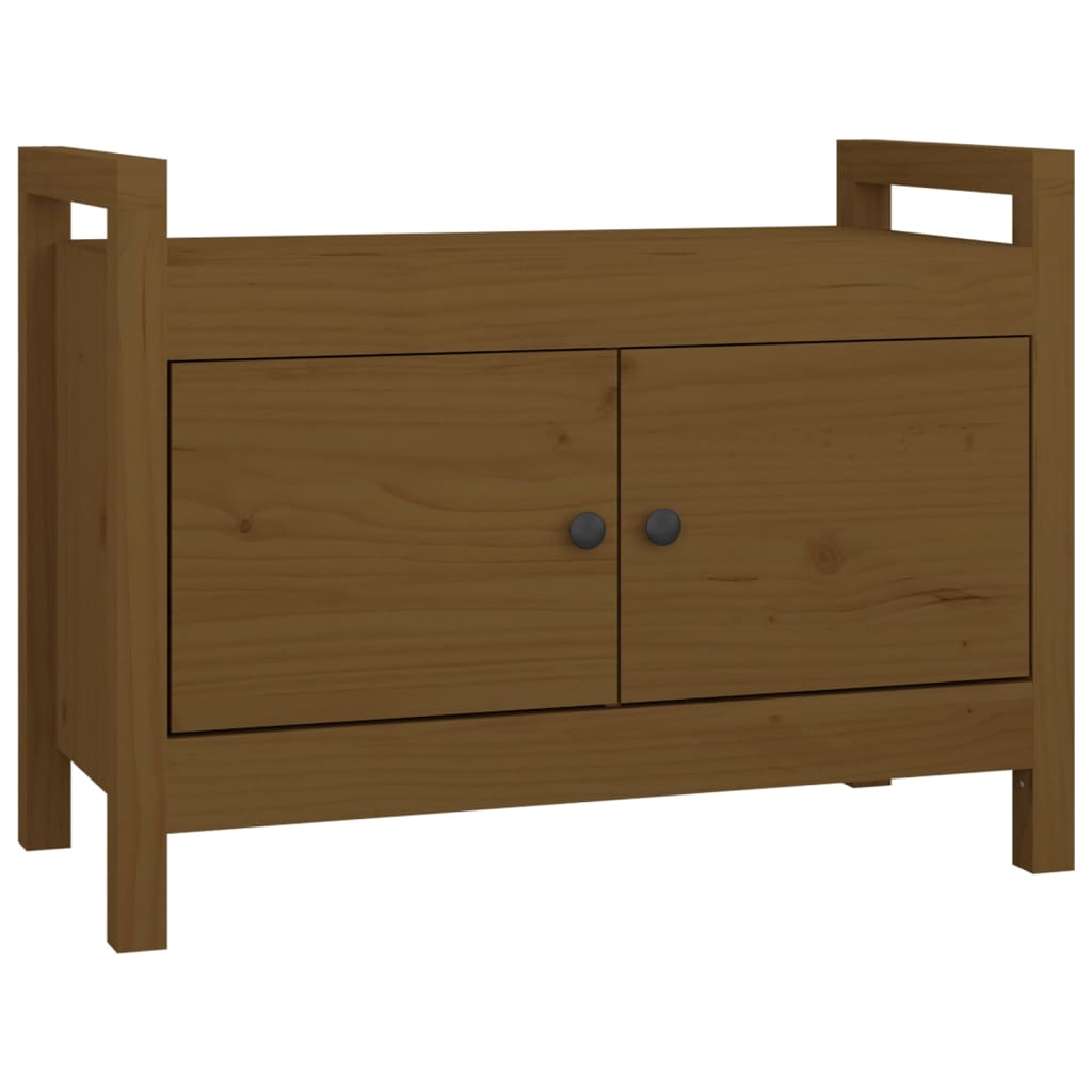 vidaXL Bancă de hol, maro miere, 80x40x60 cm, lemn masiv pin vidaXL Bancă de hol, maro miere, 80x40x60 cm, lemn masiv pin